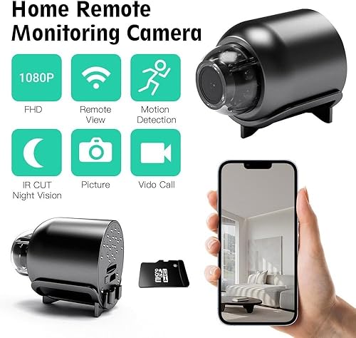 Miniatura 3 de NADUSEP Mini cámara Wi-Fi, 1080P HD con gran angular de 160, detección de movimiento, visión nocturna, micro monitor pequeña cámara para el hogar,