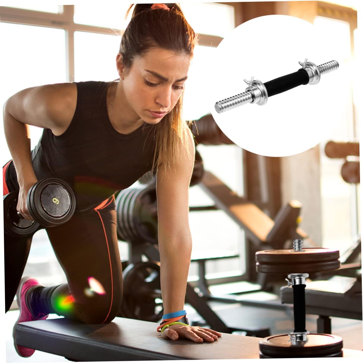 Professional Dumbbell Barbell Connector Electroplated Dumbbell Bar for Grip