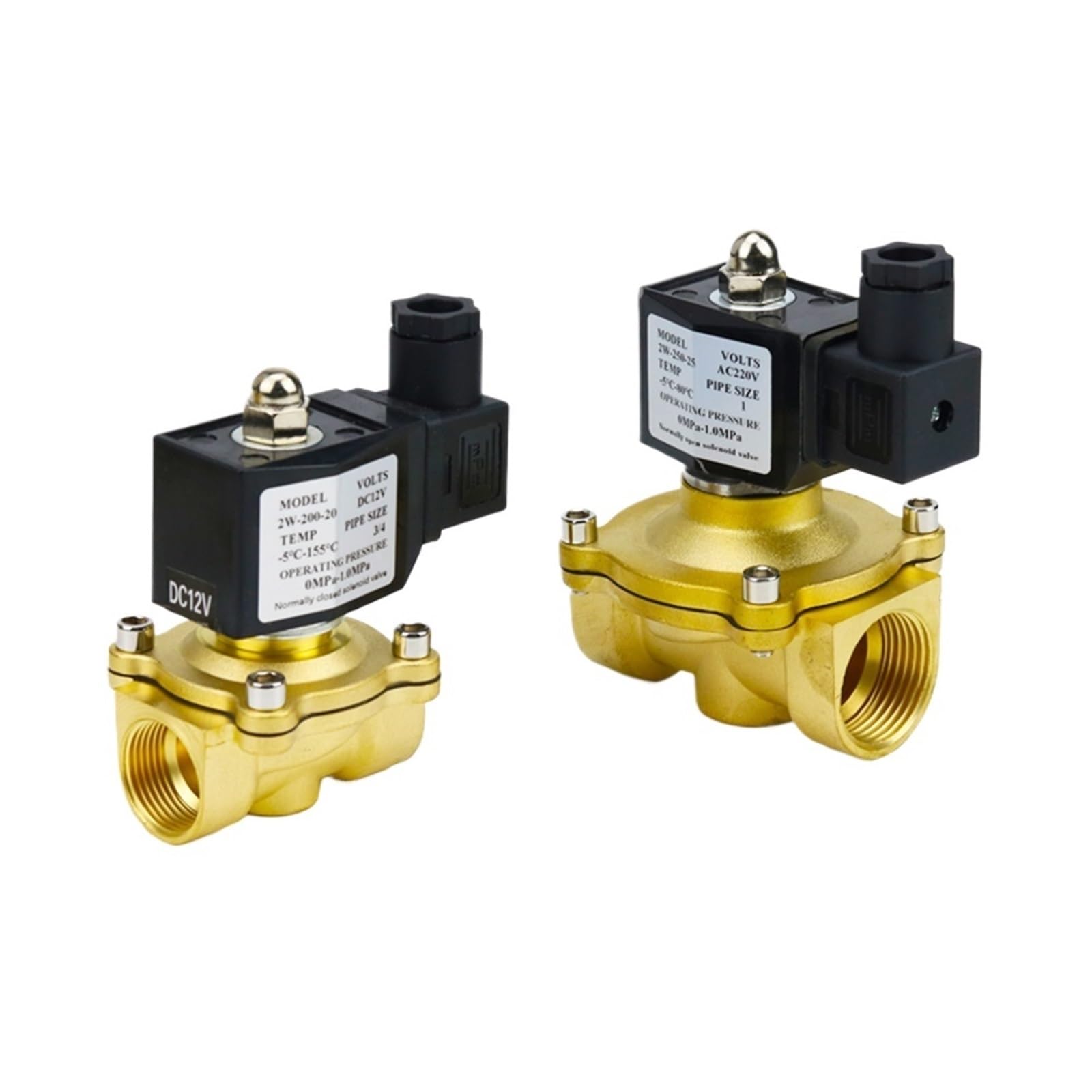 Moevgridr Dn25 Normally Close Brass Electric Solenoid Valve 12V/24V/220V(,Nbr Seal_ac220v)