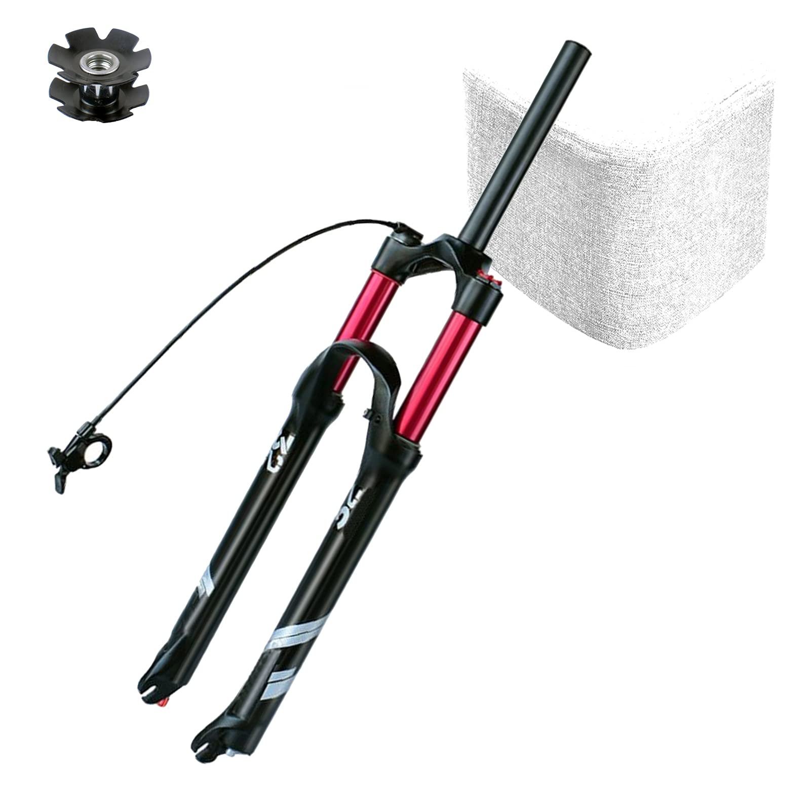 HOMSXPAC Air 26 27.5 29 Inch, Bicycle Front Forks 1-1/8 Remote Lockout Rebound Adjust QR 9mm Disc Travel 140mm