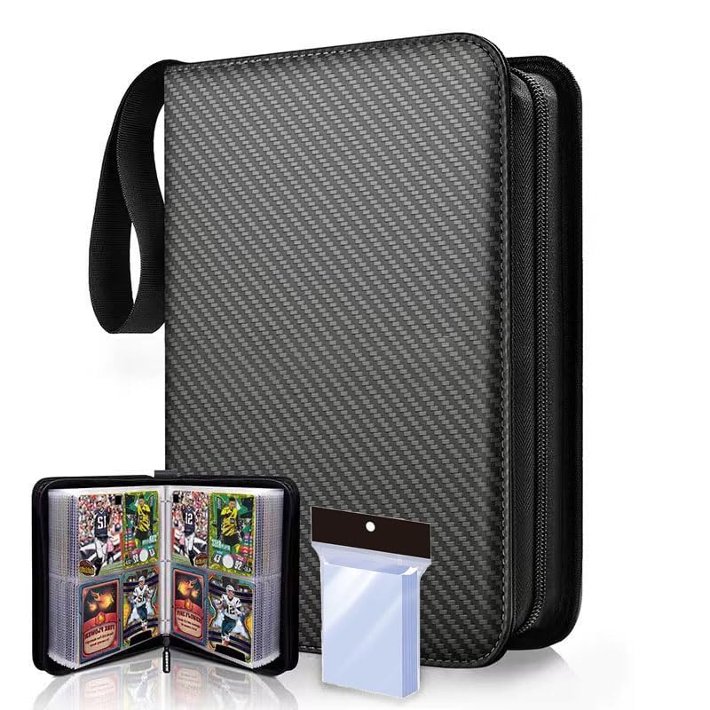 Álbum para Tarjetas, Carpeta de Tarjetas Coleccionables, Carpeta de Tarjetas de 4 Bosillosguarda Hasta 400 Tarjetas, Adecuado para Coleccionar Varias Tarjetas Coleccionables