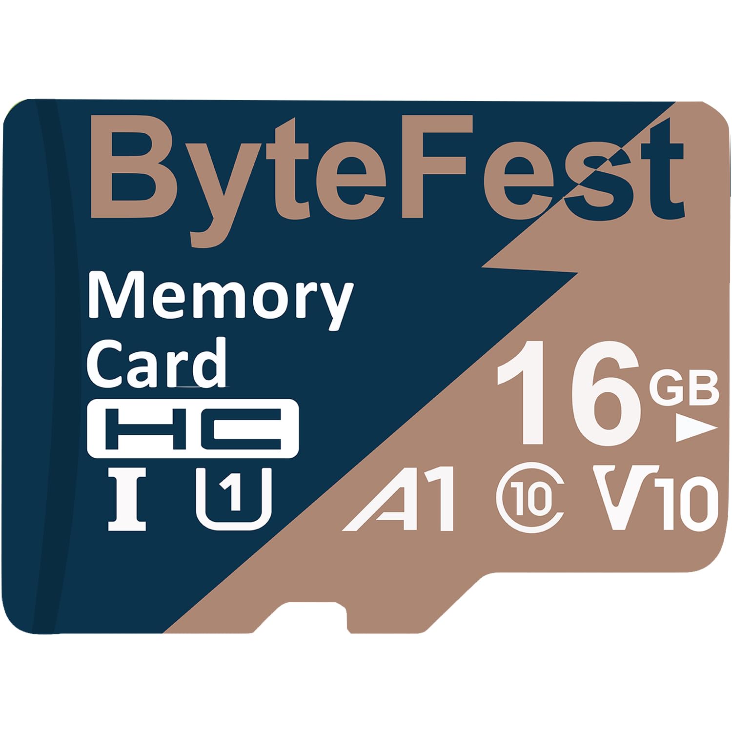 ByteFest 16GB Micro SD Card with SD Adapter, UHS-I U1 A1 C10 V10 High Speed TF Card, FHD Video, 80MB/s, MicroSDHC Flash Memory Card for MP3 MP4 Player/Kids Camera/Android Phones/Tablets/Dash Cams