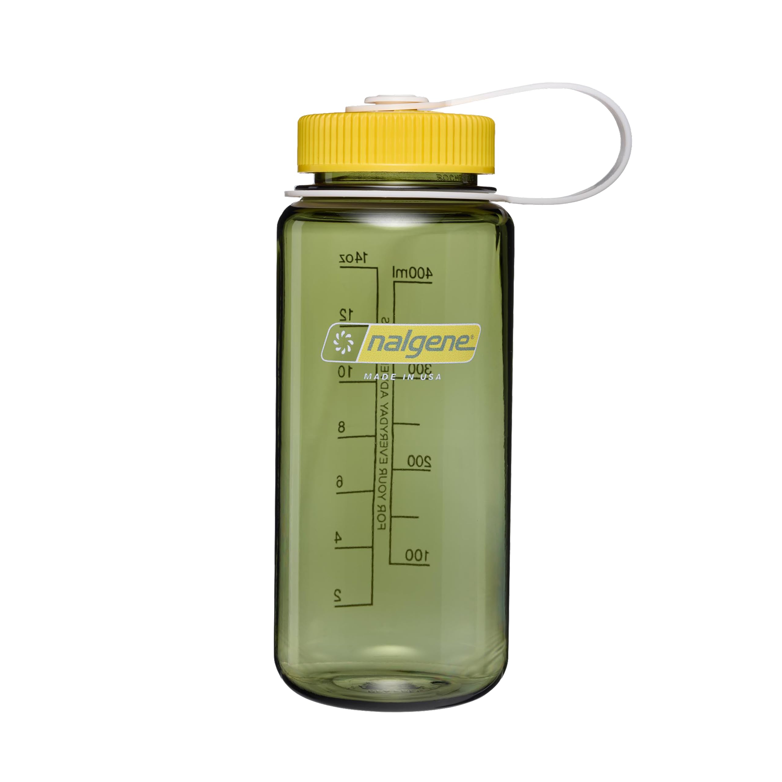 16 oz Wide Mouth Water Bottle, Thrill & Motion, Oil Green w/Freesia
