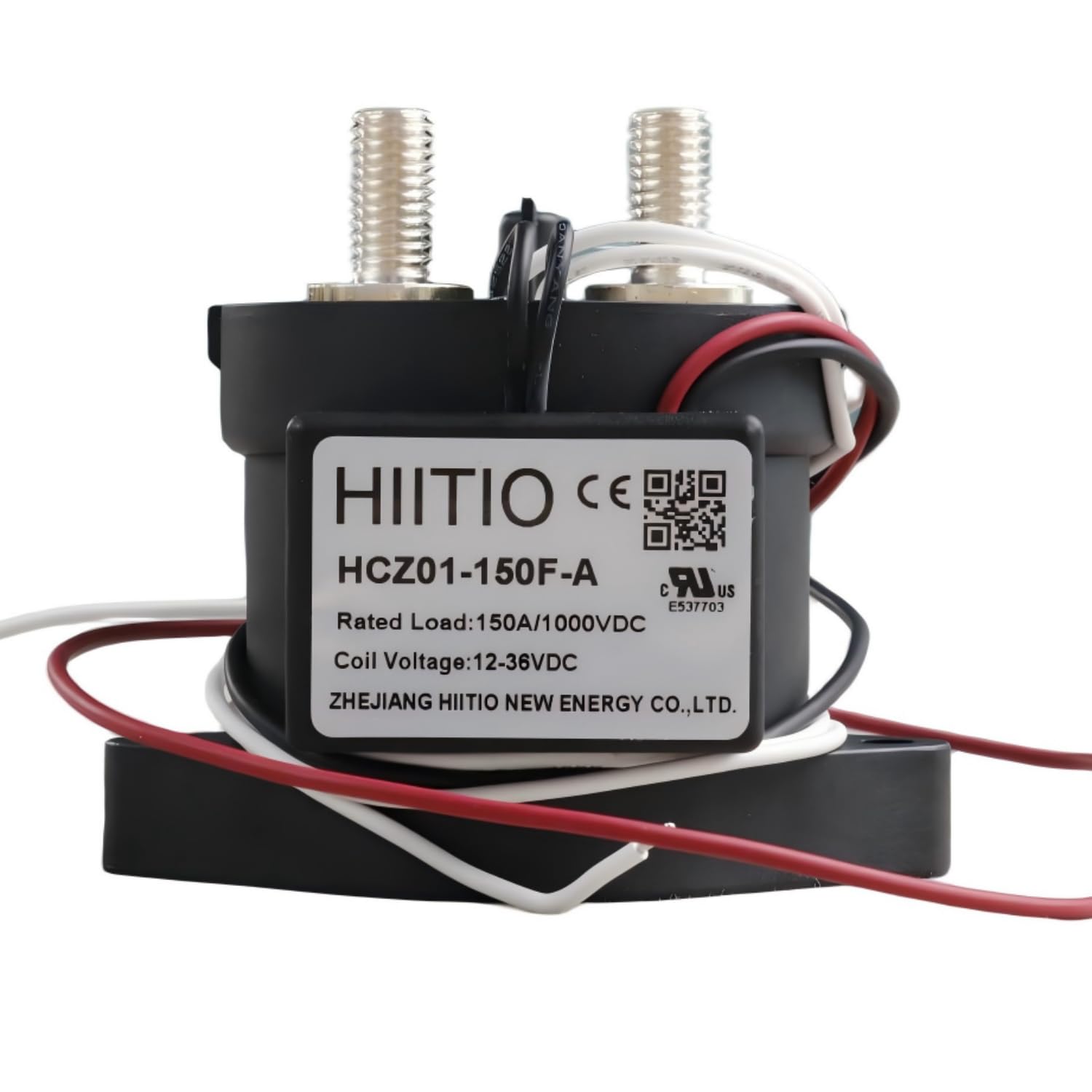 HIITIO 1000VDC 150A High Power DC Contactor | UL, RoHS, Reach Certified | Epoxy Sealed SPST-NO Relay | for EV Charging, Solar Systems | -40°C to +85°C Operating Temperature, HCZ01-150F-A