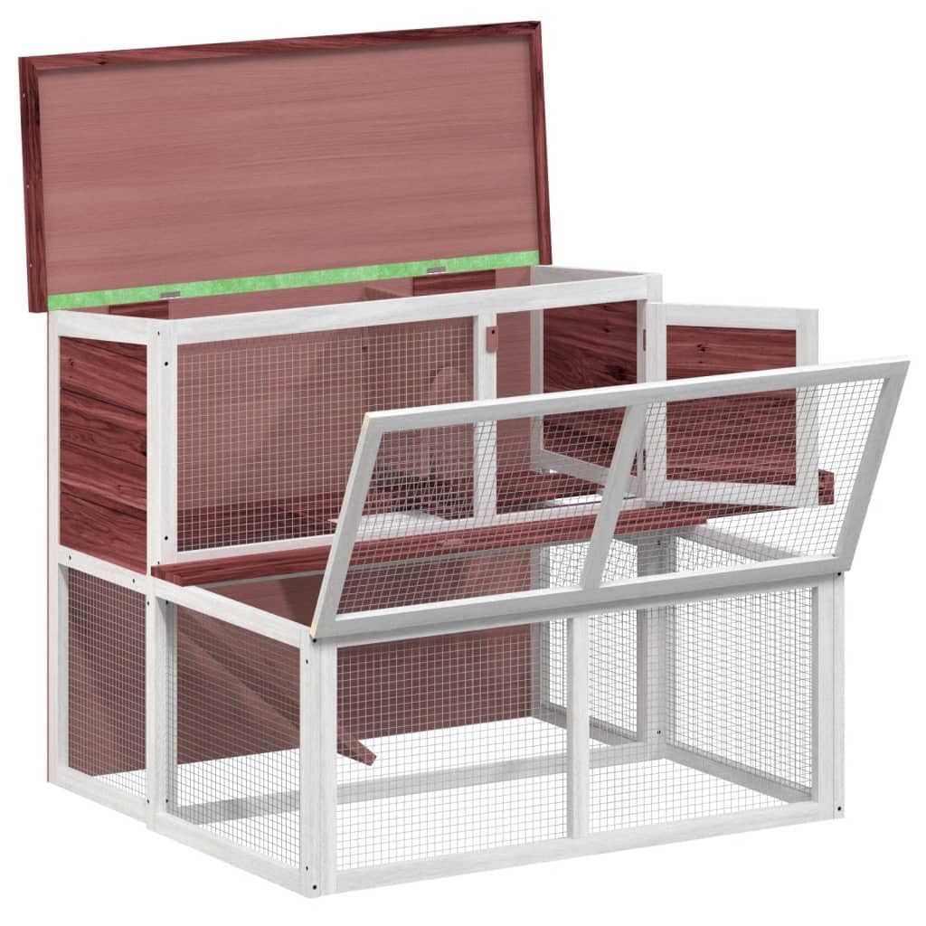 Mangloder - Conejera de madera maciza de pino 102 x 90 x 84,5 cm, color moca, cercado al aire libre, zona de dormir, techo impermeable para jardín, exterior, balcón y apartamento