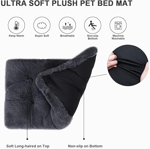 Miniatura 5 de Vonabem Cama grande para perro de 36 pulgadas, cama lavable para perros grandes y medianos, alfombrillas suaves de felpa para mascotas, para dormir,