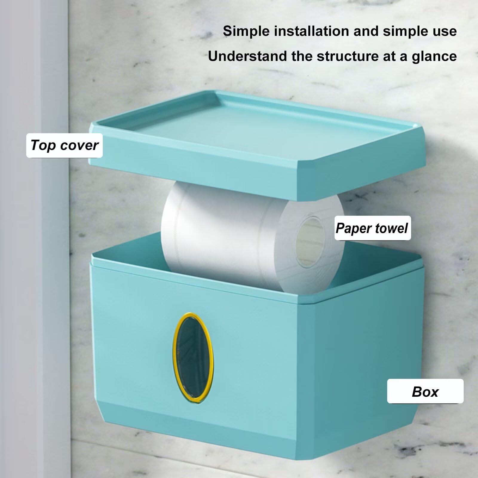 Dispensador de Toallas de Papel Plegable de Montaje en Pared, dispensador de Toallas de Mano Plegables para baño/Aseo, Soporte para Toallas de Papel para el hogar