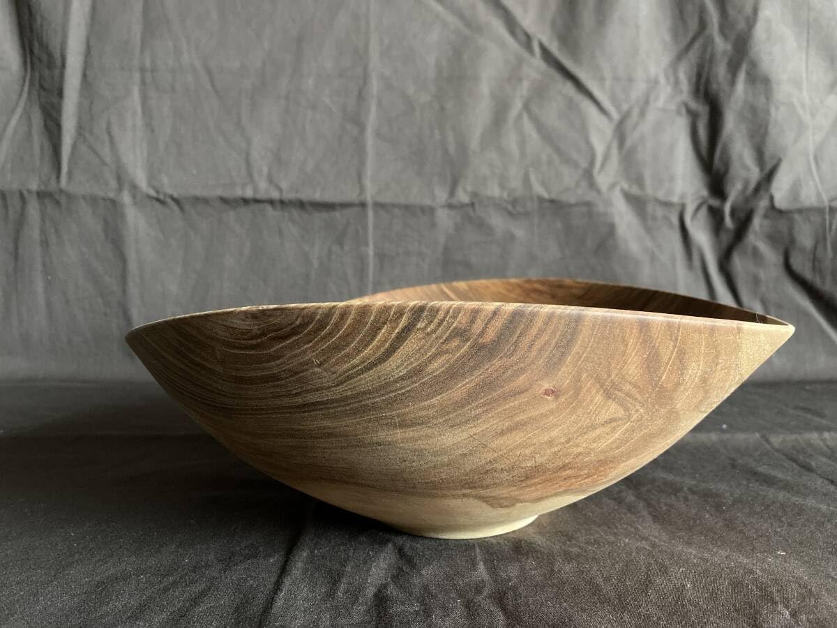 Amazon.co.jp: 須田二郎木工作家25.5cm×26.5㎝サラダボウルボウル大皿 