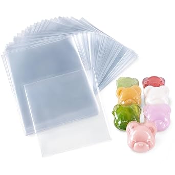 Enenes 300 PCS 4 x 4 Inch Shrink Wrap Bags, Clear Polyolefin Heat Shrink Bags for Soap Bars, Candles, Bath Bombs, Homemade Treats, Gifts and Crafts