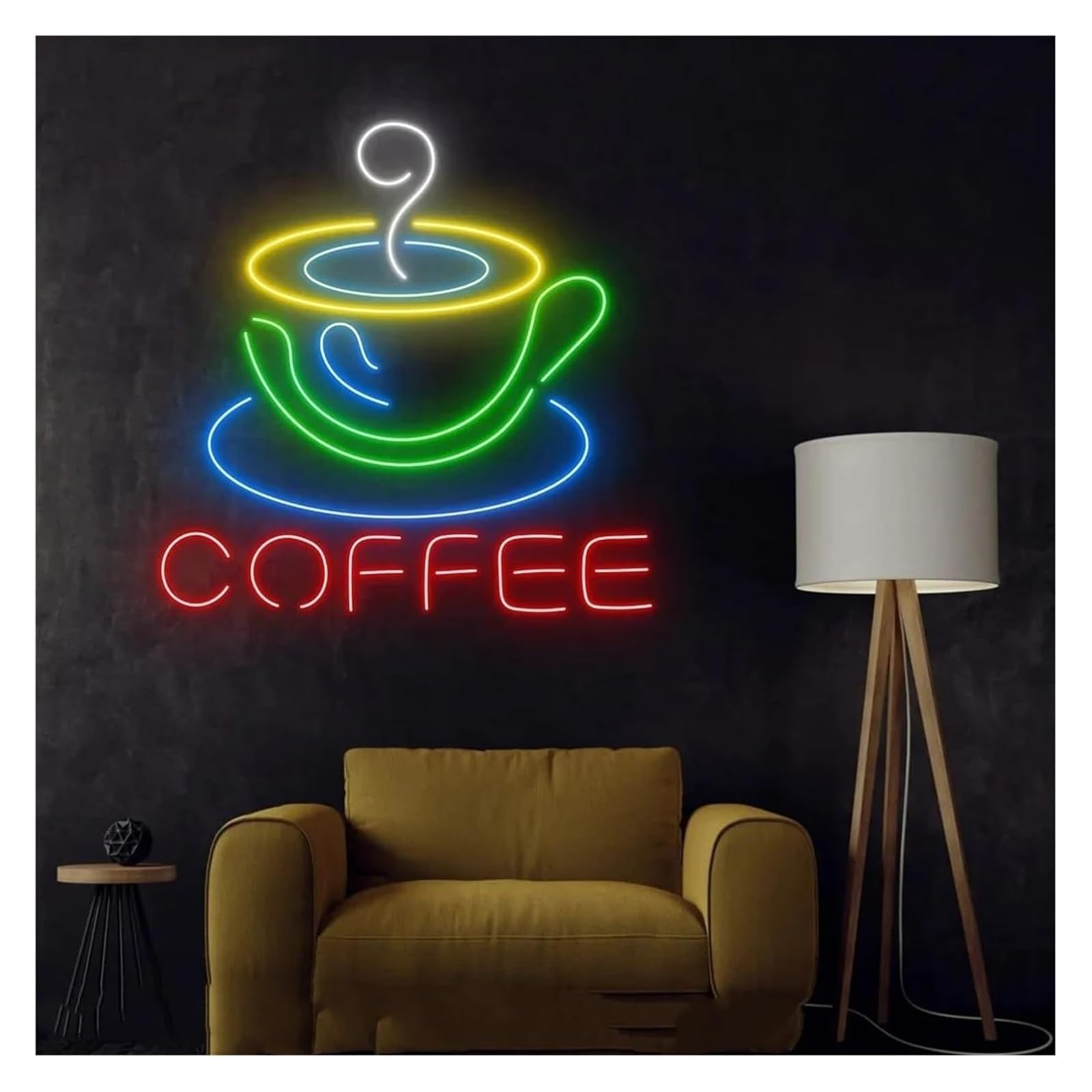 Lampe Néon Pour enseigne au néon Café avec tasse lumineuse pour club Bureau Hôtel Magasin Mariage