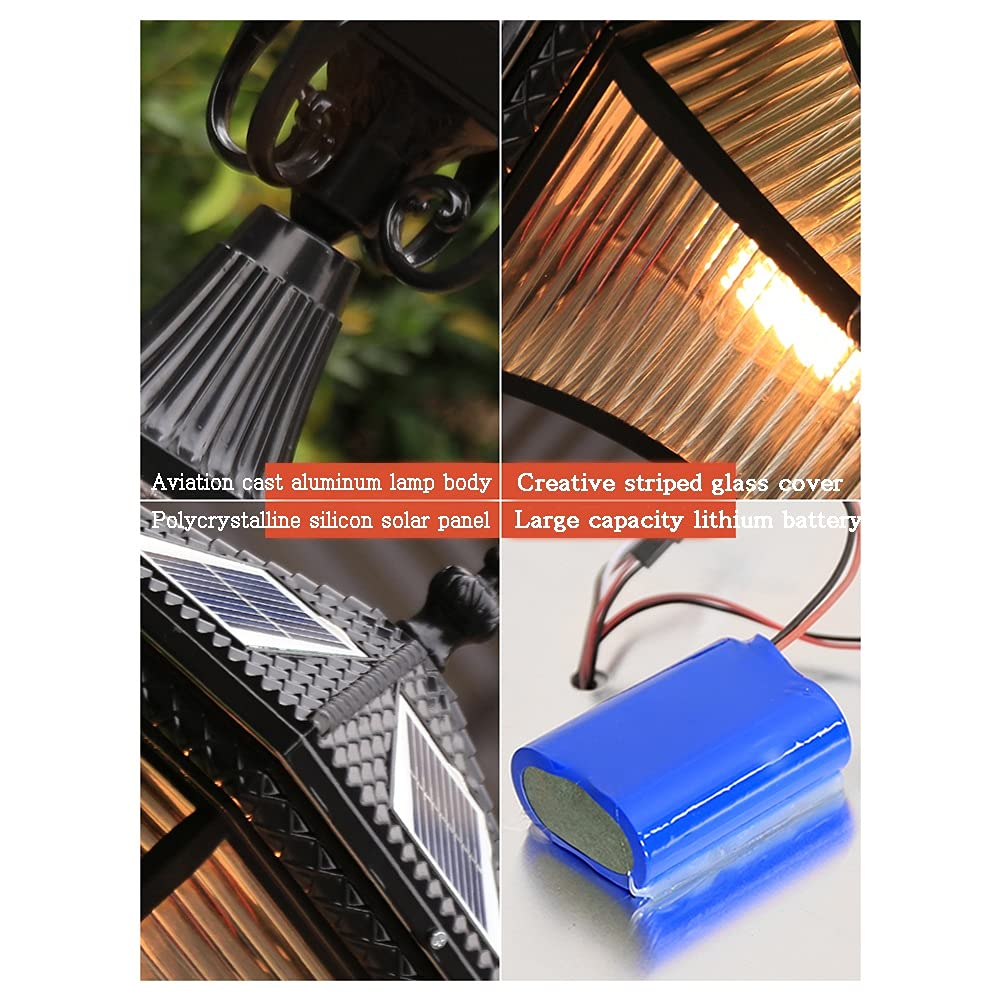 Światła słupkowe na zewnątrz, lampy ogrodowe, oświetlenie tarasu LED, solarne światła słupkowe na zewnątrz, lampa ogrodowa, ciepła biała lampa słupkowa, IP23, wodoodporna, nowoczesna latarnia słupkowa, do tarasu, ogrodzenia willi, filar bramy