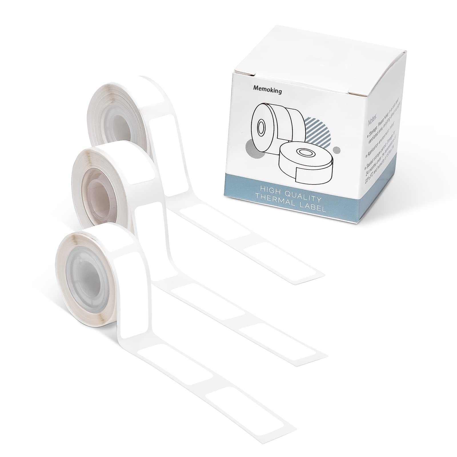 MemokingWhite Q30S Labels - D35 Label Tape for Q30 / Q30S / Q31 / Q32 / D35 Labels - 0.47"x1.57"(12x40mm) - Q30S Label Tape Compatible with Phomemo Q30S D35 Label Maker Tape - 3 Rolls,160 Labels/Roll