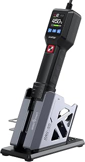 amiciSmart Intelligent 550W Hot Air Gun with Digital Display, PID Temperature Control (100°C–450°C), 20-Level Adjustable Airflow, Auto-Cooling & Memory Presets for Soldering, PCB Rework & Repair