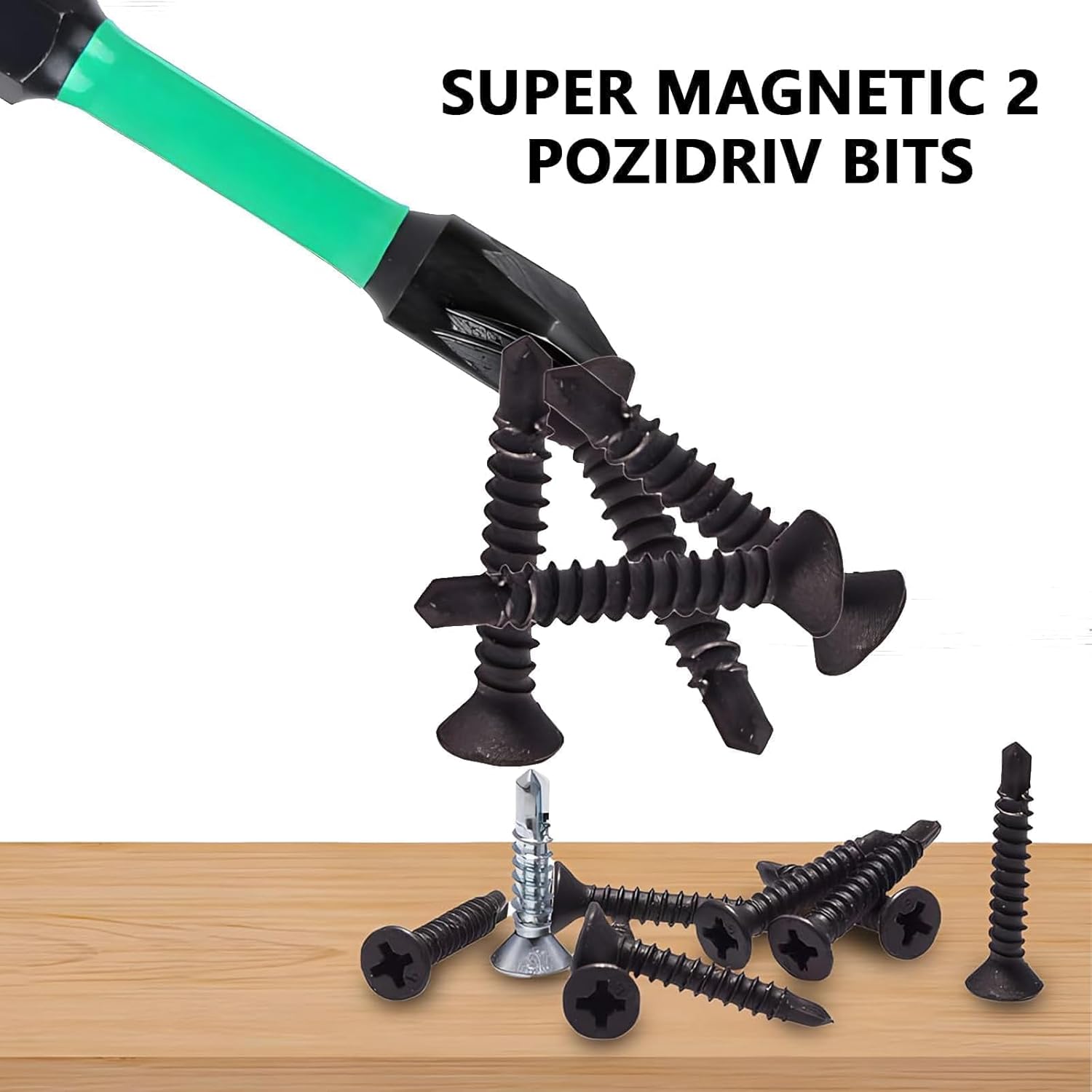 HARY Magnetic Impact Driver Bits Set, 13Pcs PZ2 Impact Driver Bits, Heavy Duty S2 Steel Screwdriver Bit Set, 150mm 100mm 75mm 50mm 25mm, 1/4 Inch Hex Shank