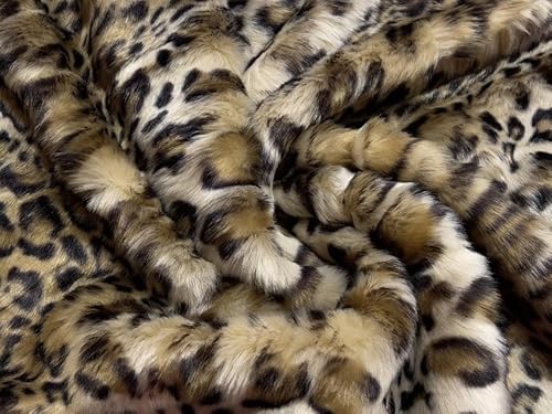Crs Fur Fabrics Multi Super Luxury Faux Fur Fabric Material Smooth Leopard Sample