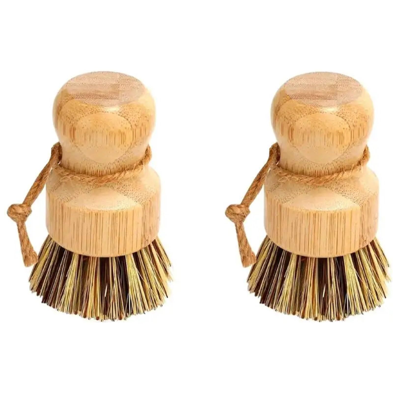 Dish Brush Dish Scrub Brush 2pcs Cleaning Vegetable For Dishes Cast Iron Pots Pans Bathroom Kitchen Sink(2pcs Palm and Sisal)