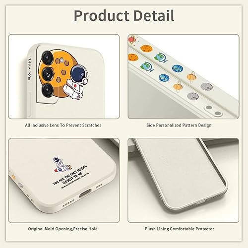 Miniatura 7 de Funda de astronauta linda para Xiaomi para Redmi Note 10 9 8 11 Pro Plus 10S 9S 9T 8T 9C Mi 11T Poco X3 NFC M4 M3 F3 Cubierta de silicona líquida,