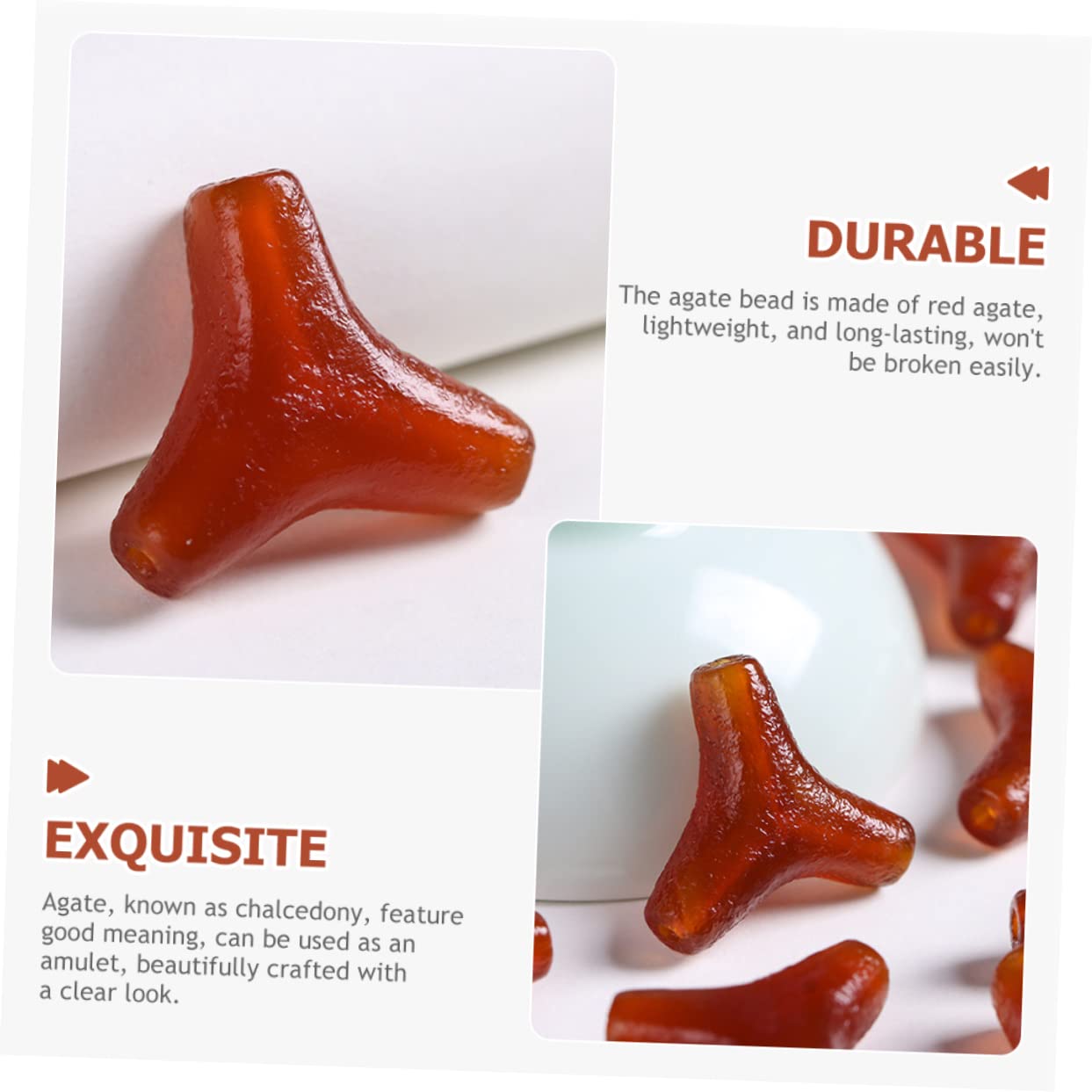 Housoutil 3 Pezzi Perline Agata Naturale per Creazione Collane e Braccialetti Accessori Fai da Te per Gioielli Naturale Design Vie Leggero e Resistente