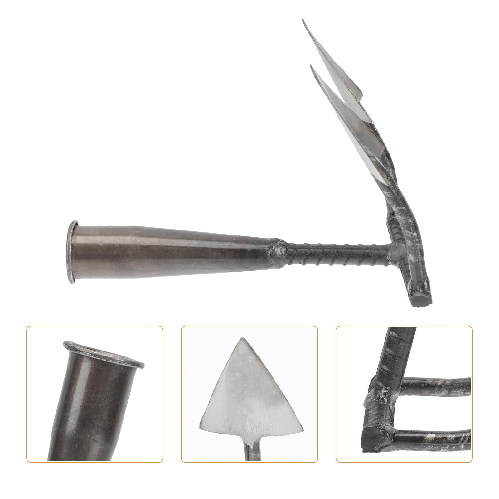 SHINEOFI Azada y Excavar Jardín para Jardinería Triangular de Acero al Carbono Limpiar Terrenos Herramienta Cómoda