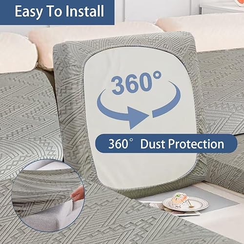 Miniatura 4 de QNLONG Magic - Fundas de sofá lavables en forma de L, funda de sofá mágica para sofá seccional elástica para sofá con diván resistente al desgaste