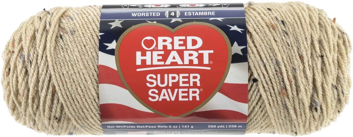 Red Heart Buff Fleck Super Saver Yarn 6/Pk 6 Pack