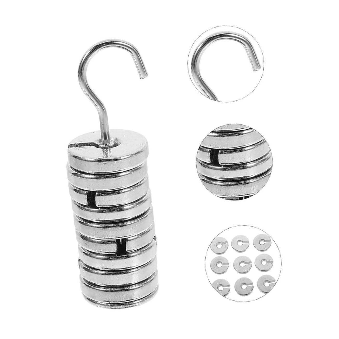 2PCS Metal Slotted Mass Weights Set Chromium-Plated Laboratory Weights with Hangers for Securing Items in Labs