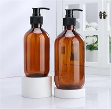 500ml Soap Dispenser with Pump, Dish Soap Dispenser for Kitchen, Hand Soap Dispenser for Bathroom, Countertop, Kitchen (2 Pack, Brown)