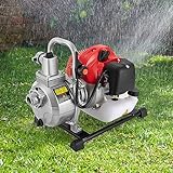 Benzin Wasserpumpe 2-Takt Gartenpumpe Motorpumpe 1 Zoll 43cc Gartenrasenbewässerung,für Bewässern und Besprühen Gemüsegärten, Blumenanbau-Obstgärten