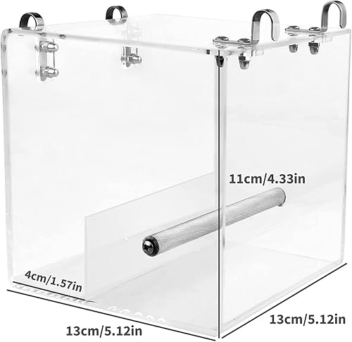 Miniatura 3 de Comedero para pájaros para jaula, comedero para pájaros sin ensuciar, contenedor de semillas automático de acrílico, soporte para alimentos para