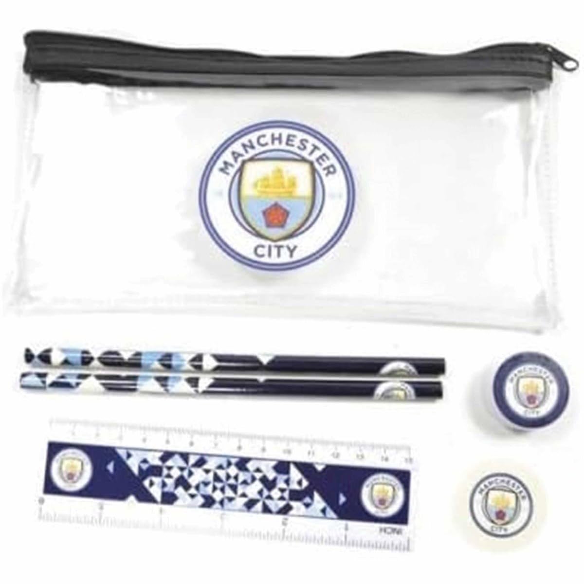 Manchester City FC Crest Stationery Set (One Size) (Sky Blue/White/Gold)
