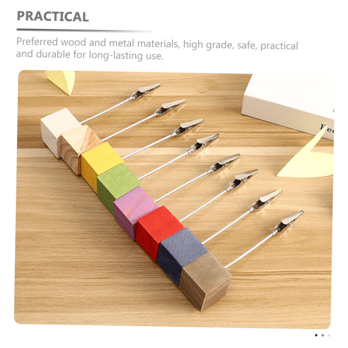GLEAVI 2sets Reusable Message Clips Delicate Card Holders for Photos Notes Multi Function Desktop Organizers for Office Home Use Natural Color 6pcs*2