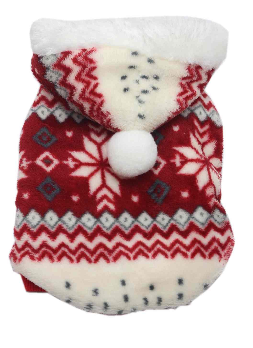SAMGU Abrigo para Perros con Capucha Cachorro Navidad Chaqueta Rojo XS