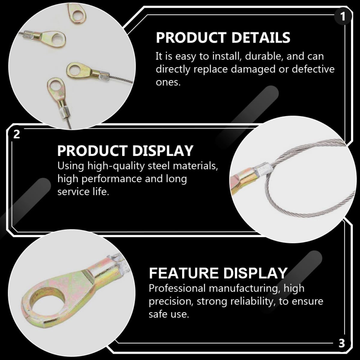 2pcs Tailgate Cable Hook Replacement for Mule 3000 3010 3020 Part 53045-1065 Durable Tailgate Cables for Automotive Tailgate Repair