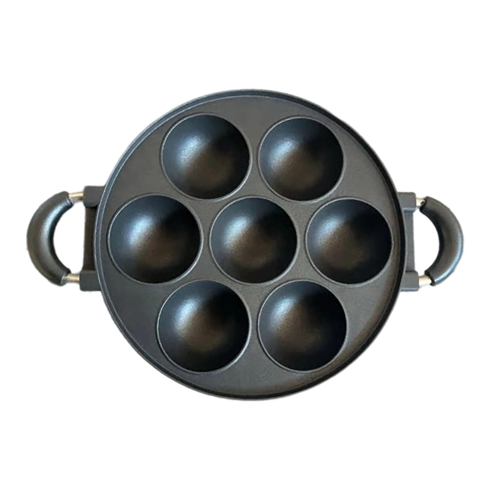 Molde para galletas de hierro fundido, molde redondo para magdalenas, magdalenas y bollos con 7 tazas, molde para hornear cupcakes, molde antiadherente para hornear pasteles Whoopie (2 unidades)