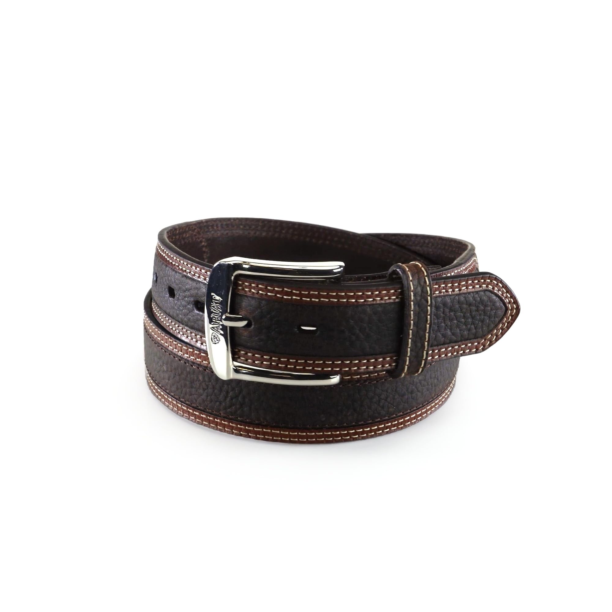 ARIAT Men's Two-Tone Contrast Edge Leather Belt, Brown, 30