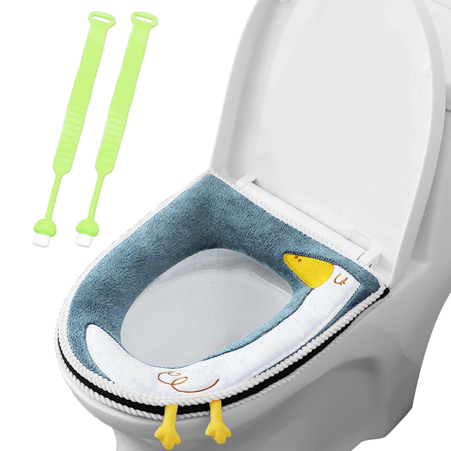 FFDHWU 1 Piece Duck Print Toilet Seat And 2 Pieces Toilet Lid Lifter, Cartoon Toilet Seat, Toilet Accessories, Waterproof Toilet Seat