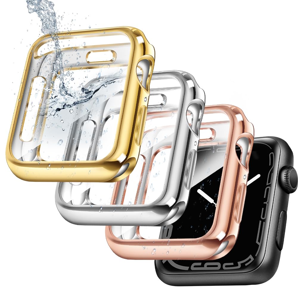 top4cus 40mm Case Soft Flexible Lightweight Anti-Scratch Overall Protective 40mm Iwatch Waterproof Cover Case Shiny Workout Shockproof Bumper Compatible with Apple Watch Series 6/SE/5/4 - Gold — view 20