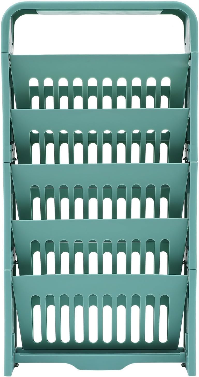 COHEALI Large Capacity Plastic Storage Rack with 5 Layers, Multi-Level Sundries Holder for Magazines and Books, Waterproof Sturdy Design, for Household Storage and Organization