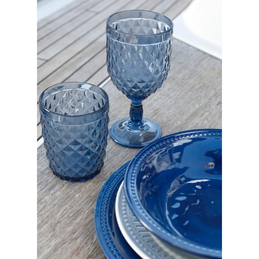 Overstock Blue Melamine Harmony Collection - Juego de 6 platos llanos