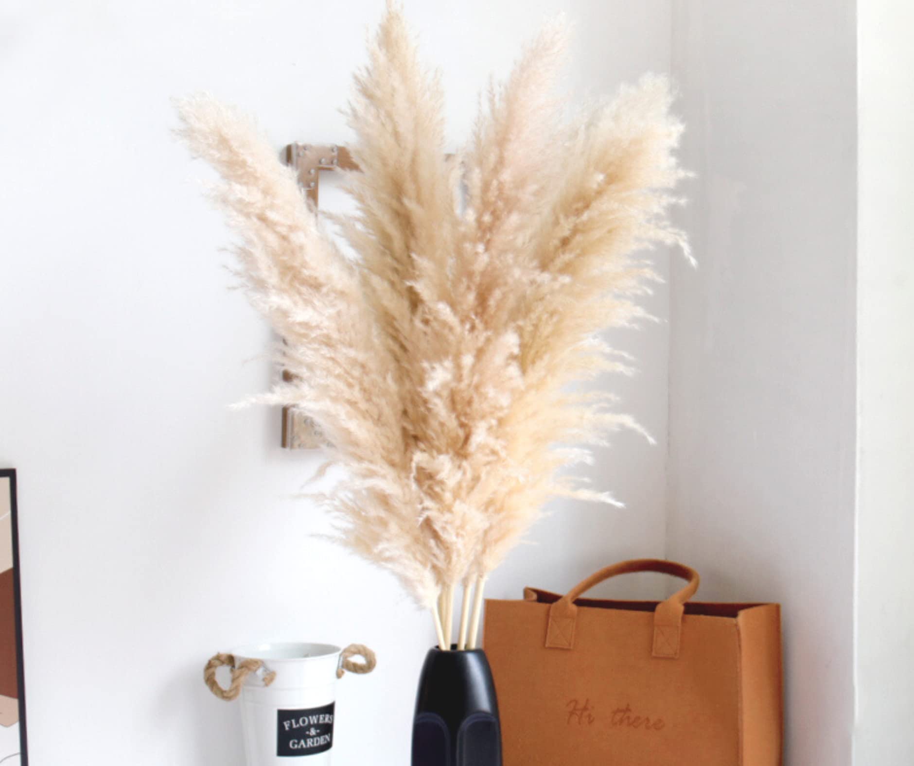 CTPampas Natural Dried Pampas Grass Decor- 5 Piece- 46" Tall Dry Pampas