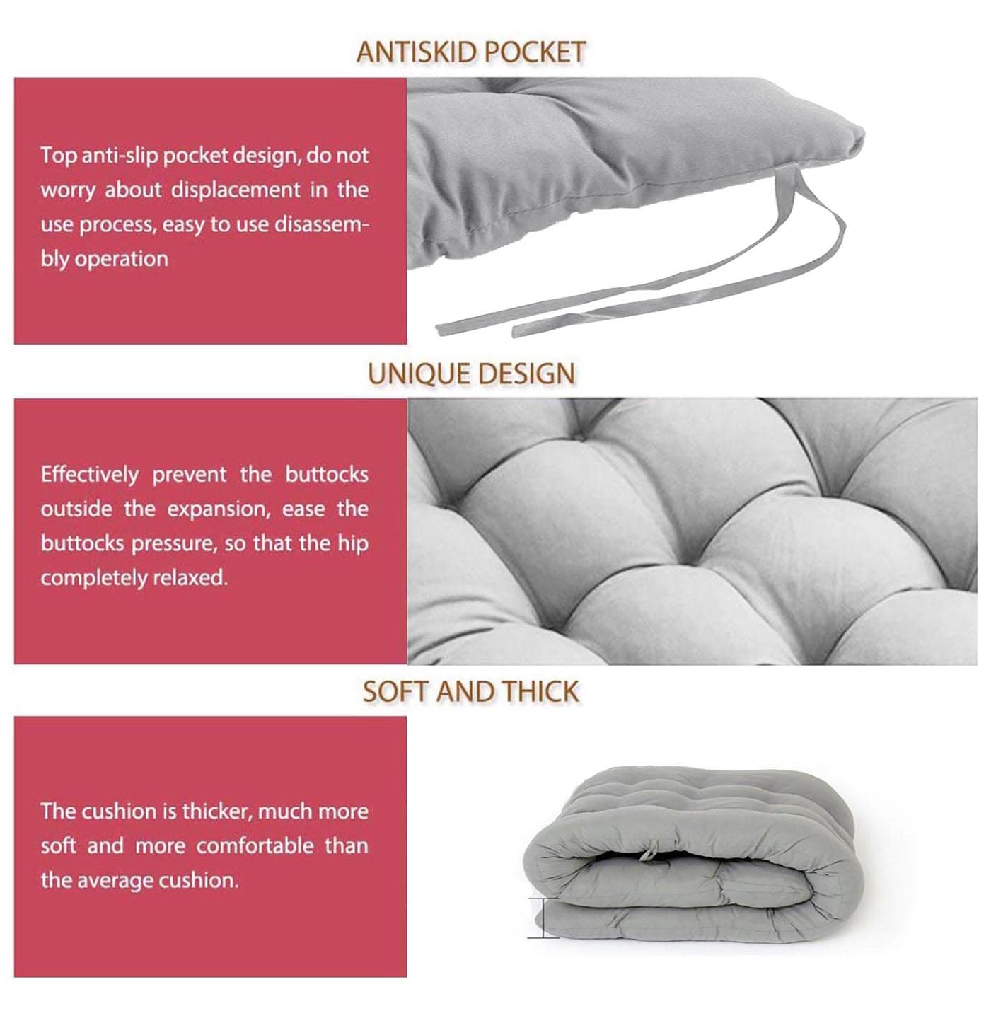 Cojín De Banco 8 Cm Grosor - Funda Asiento Jardín 80-120 Cm Algodón Poliéster