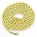 Nuragold 14k Real Yellow Gold 5mm Solid Rope Chain Diamond Cut Necklace (18