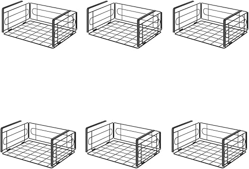 Miniatura 1 de Kaitiemoo - Cesta colgante plegable de una pieza para colgar debajo del estante, cesta de almacenamiento debajo del gabinete, organizador de estante