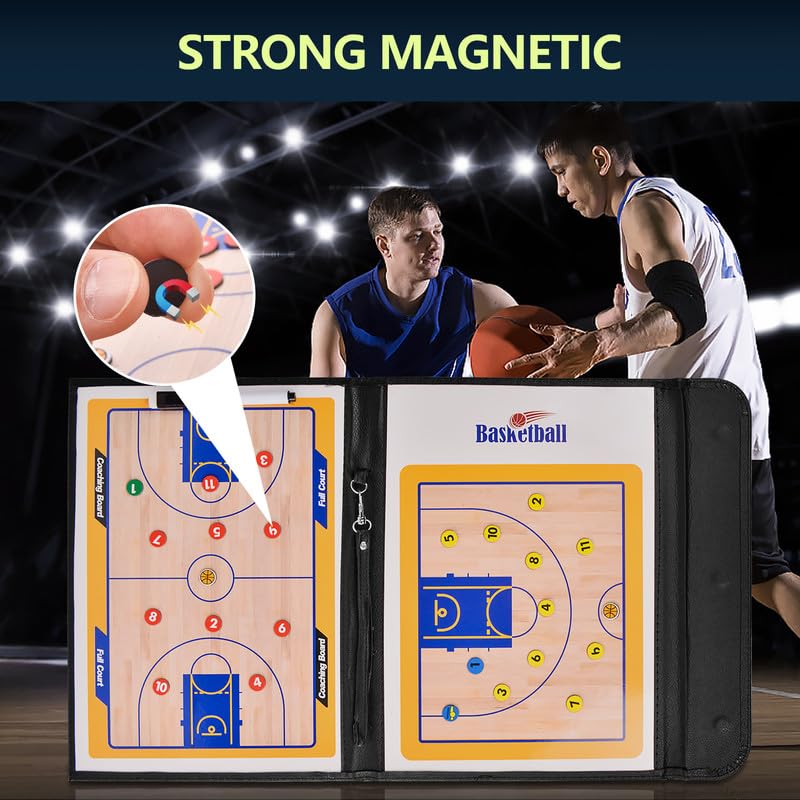 Flintronic Lavagna Tattica Calcio/Basket, Lavagnetta Tattica Calcio/Basket, Lavagna Magnetica Calcio/Basket Pieghevole, Coaches Lavagna Tattica,Cartellina Allenatore con Penna per Insegnare Formazione