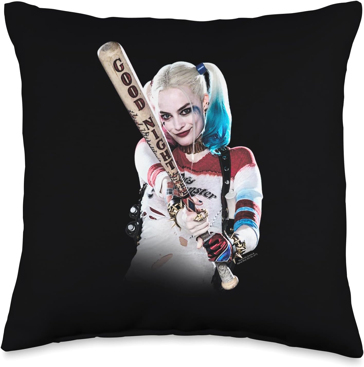 Suicide Squad Harley Quinn Bat at You Throw Pillow