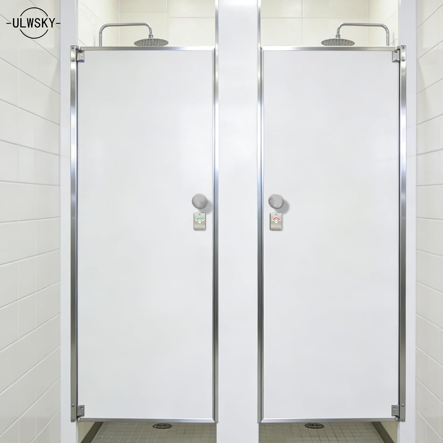 2Pcs Latch Indicating Lock,Latch Indicator Bolt,Privacy Partition Indicator Lock with Occupancy Indicator,Toilet Public Toilet Bathroom Stall Door Latch Lock (Silver,2pcs)