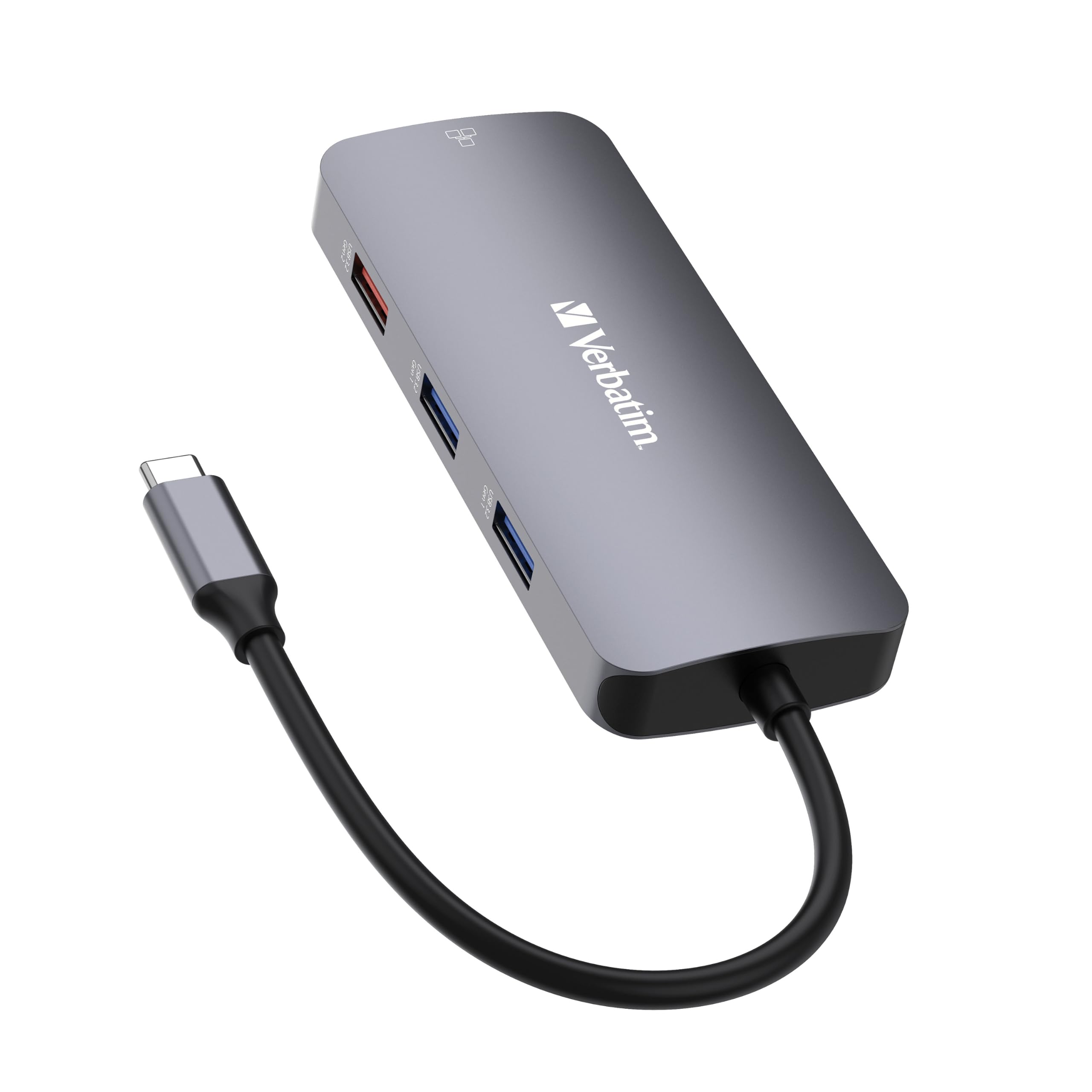 Verbatim Koncentrator USB C 9 w 1, adapter Multiport USB-C na HDMI, RJ45, USBA-A i USB-C, z czytnikiem kart SD, do Mac, MacBook Pro/Air, iPad Pro, Thinkpad, Windows Computer, Laptop i innych