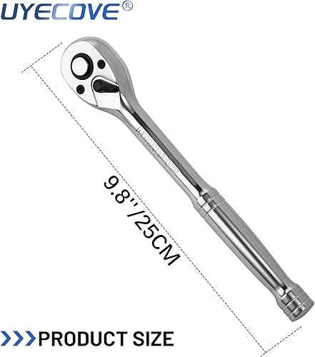 Miniatura 3 de Llave de trinquete de 12 pulgada, llave de trinquete de 12, llave de enchufe, cabeza Cr-Mo reversible de liberación rápida de 72 dientes, fabricada