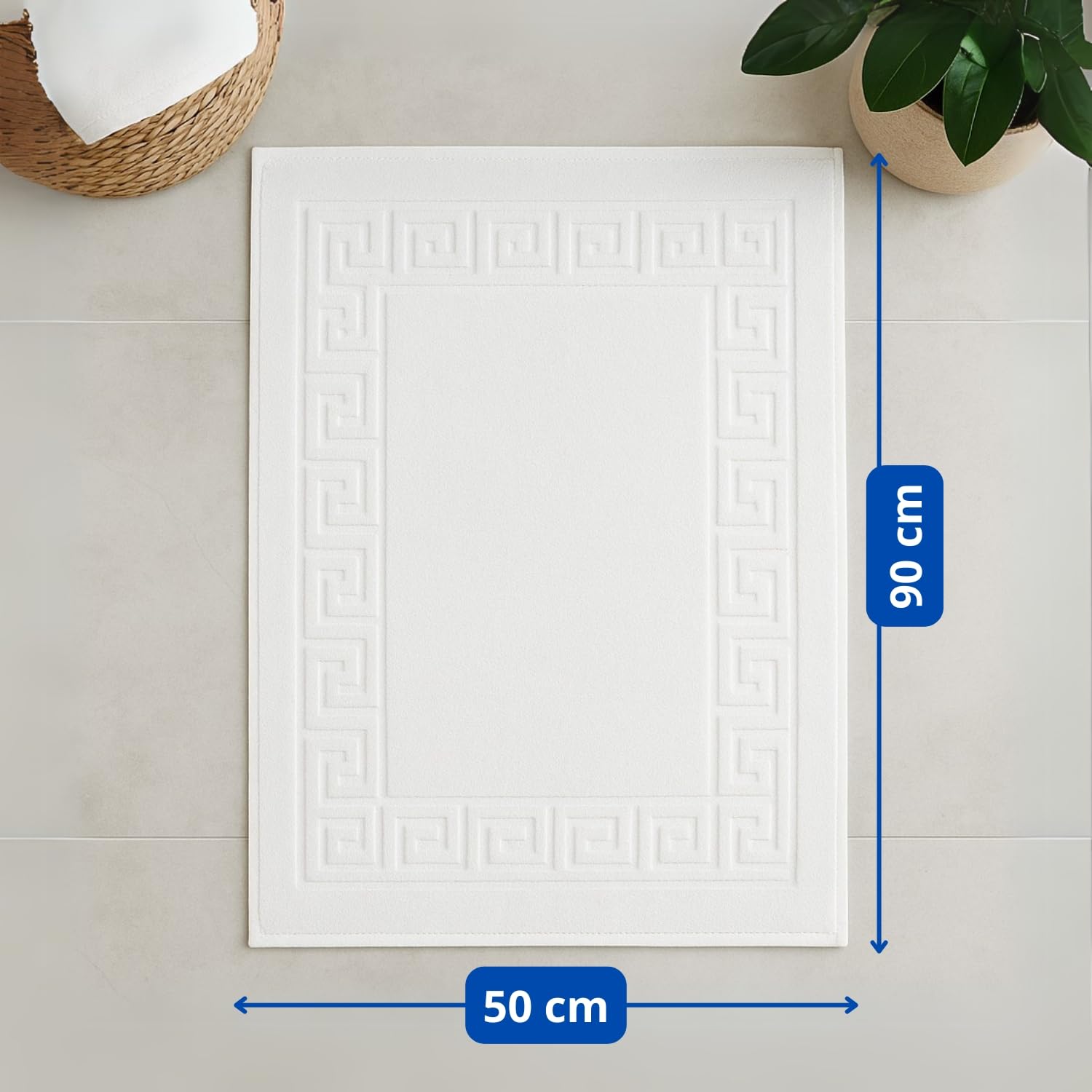 DECASATEXTIL Pack 12 Toallas Lavabo Blancas - 50x90cm - 500 gsm 100% Algodón Premium - Toallas Baño - Toallas Manos - Calidad Hotel
