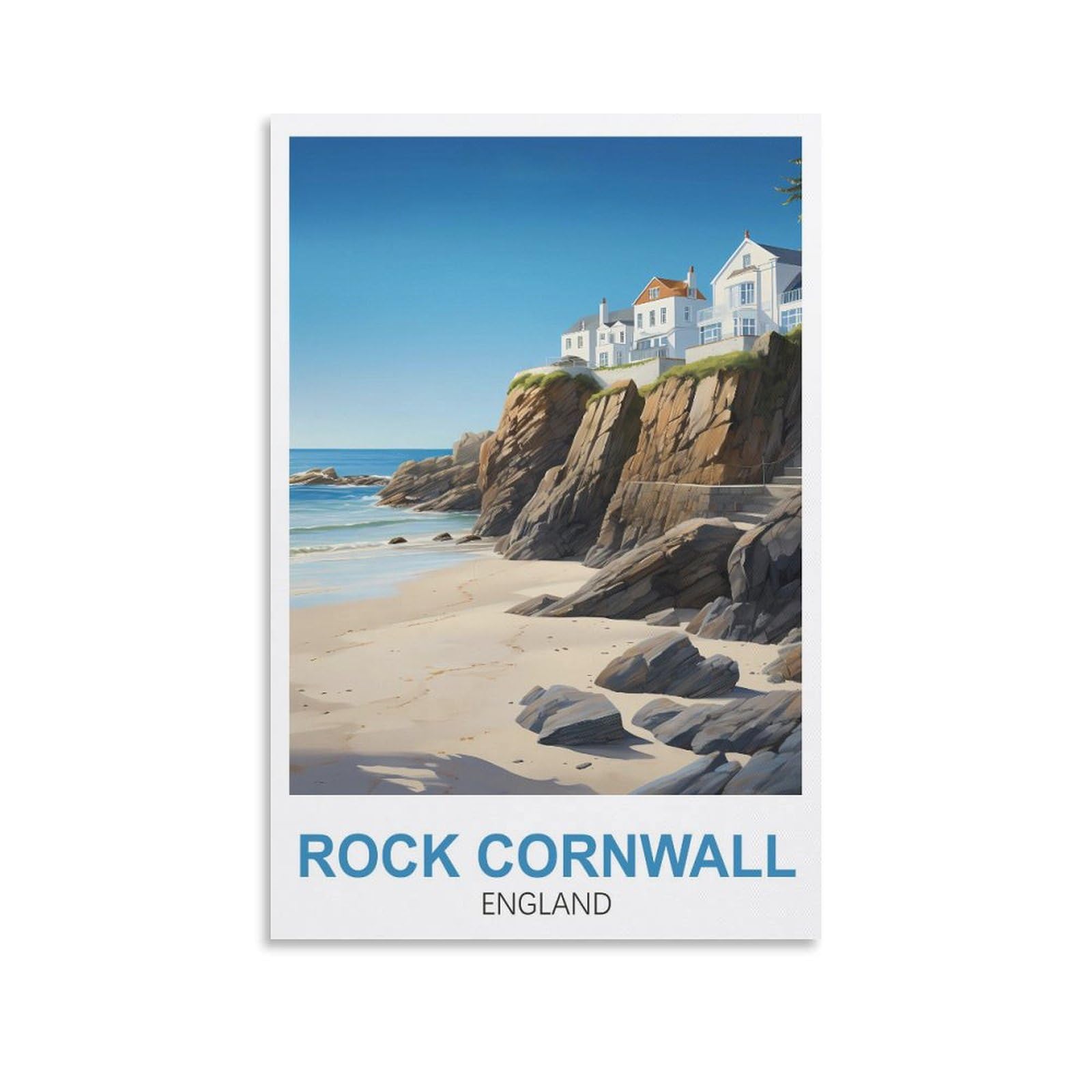 Ezmlfa A011 Paint By Number Diy Oil Painting Rock Cornwall England Landscape Kit For Adults Beginner Diy Oil Painting 20X30cm